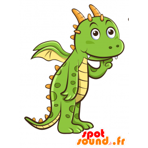 Zelená a žlutá dragon maskot, obří a působivé - MASFR030287 - 2D / 3D Maskoti