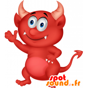 Mascot diabo vermelho com chifres - MASFR030292 - 2D / 3D mascotes