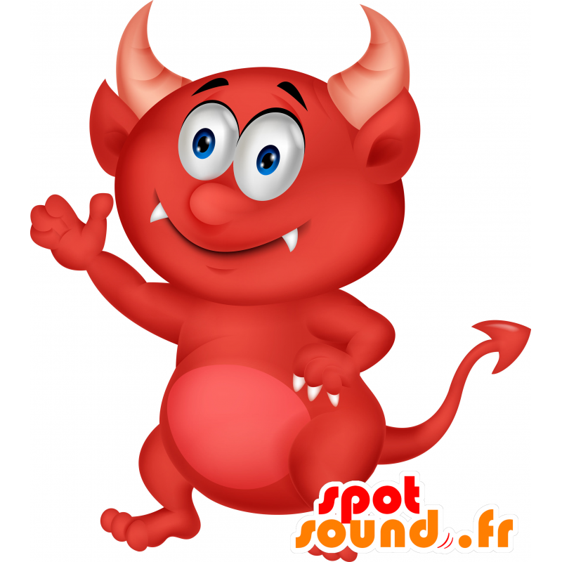 Mascot diablo rojo con cuernos - MASFR030292 - Mascotte 2D / 3D