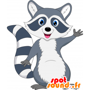 Mascot tricolor raccoon, cute, hairy - MASFR030294 - 2D / 3D mascots