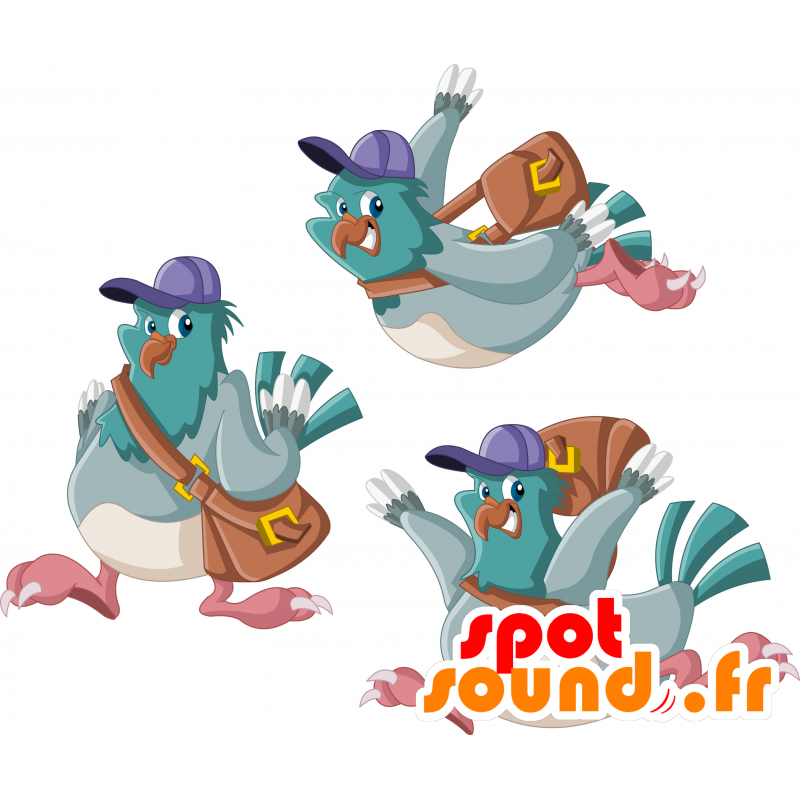 Bluebird de la mascota, muy lindo y realista - MASFR030296 - Mascotte 2D / 3D