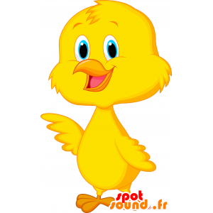 Mascotte d'oisillon, de canari jaune aux yeux bleus - MASFR030297 - Mascottes 2D/3D