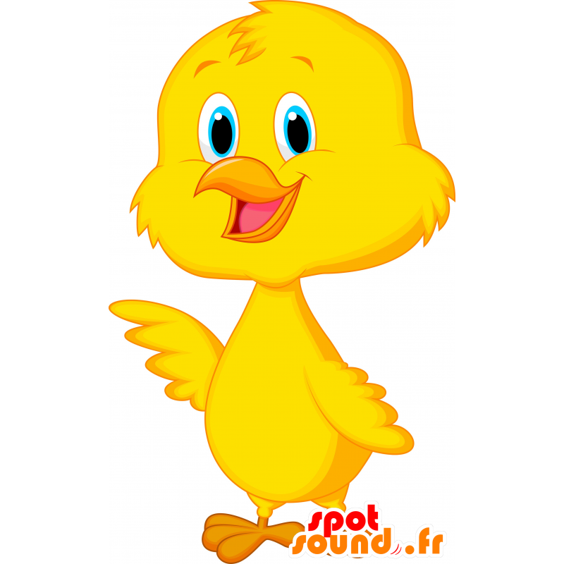 Mascot bird, canary yellow with blue eyes - MASFR030297 - 2D / 3D mascots