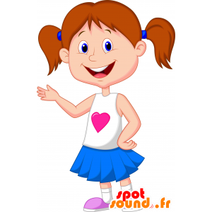 Mascot junge Frau in bunten Mädchen - MASFR030298 - 2D / 3D Maskottchen