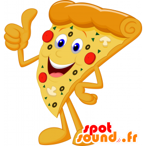 Maskot obří pizza. Maskot plátek pizzy - MASFR030299 - 2D / 3D Maskoti