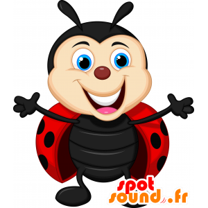 Ladybug maskot, charmerende og smilende - Spotsound maskot