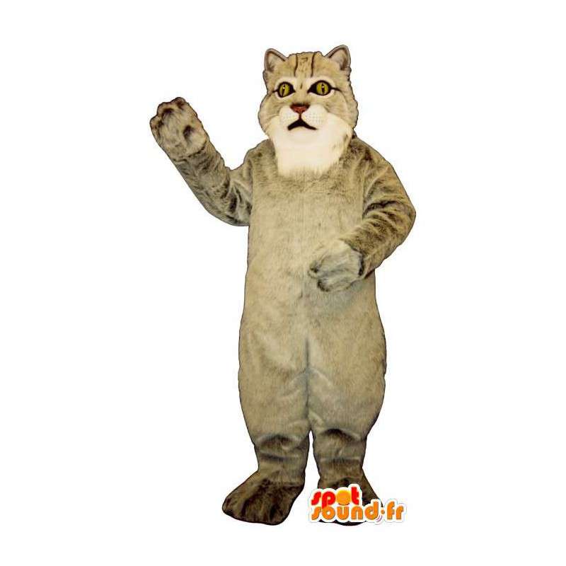 Grigio gatto selvatico mascotte - MASFR007604 - Mascotte gatto
