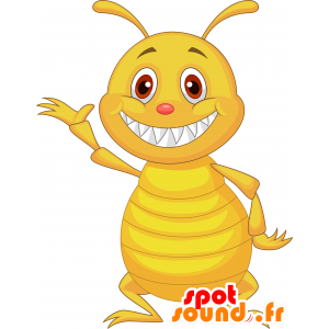 Mascotte de fourmi jaune, géante et rigolote - MASFR030305 - Mascottes 2D/3D