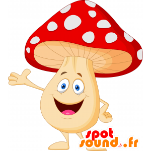 Red and white mushroom mascot - MASFR030307 - 2D / 3D mascots
