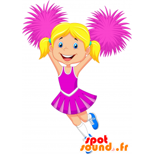 Mascot schoolgirl in cheerleader uniform - MASFR030308 - 2D / 3D mascots
