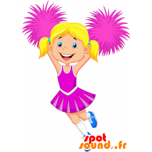 Mascotte studentessa in uniforme cheerleader - MASFR030308 - Mascotte 2D / 3D