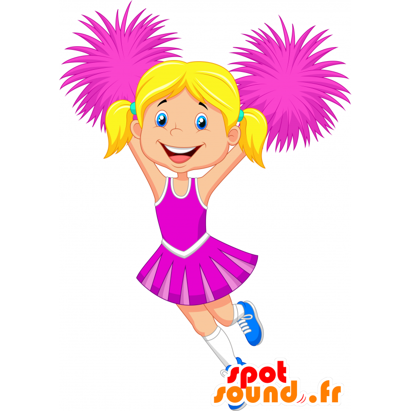 Mascot Schülerin in Cheerleader Uniform - MASFR030308 - 2D / 3D Maskottchen