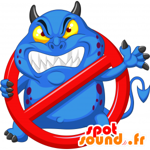 La mascota extranjera gigante. azul mascota monstruo - MASFR030309 - Mascotte 2D / 3D