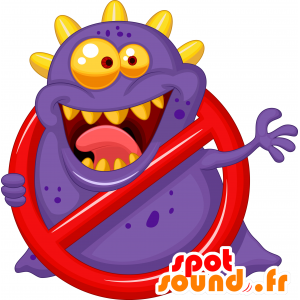Mascotte de monstre violet, terrifiant et amusant - MASFR030310 - Mascottes 2D/3D