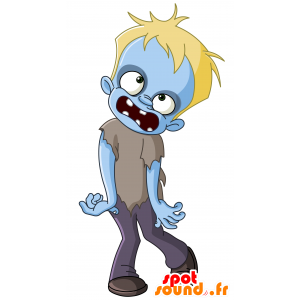 Blue monster mascot, fun - MASFR030313 - 2D / 3D mascots