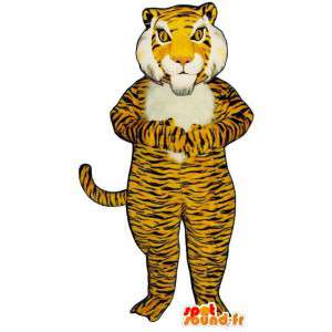 Costume de tigre jaune et blanc tigré - MASFR007607 - Mascottes Tigre