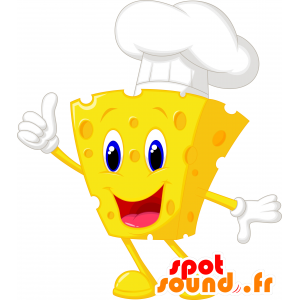 Mascota de queso con un sombrero de chef - MASFR030325 - Mascotte 2D / 3D