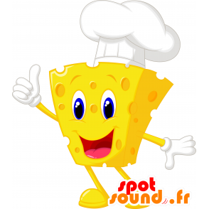 Mascote queijo com um chapéu de chef - MASFR030325 - 2D / 3D mascotes