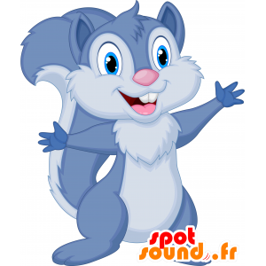 Mascot blauwe en witte eekhoorn, reuze - MASFR030326 - 2D / 3D Mascottes
