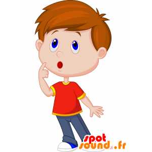 Mascotte de garçon avec une tenue rouge - MASFR030329 - Mascottes 2D/3D