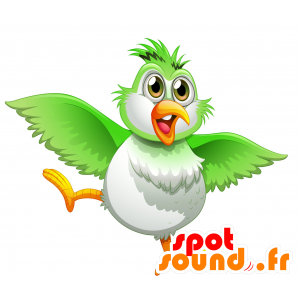 Grünen und weißen tropischen Vogel Maskottchen - MASFR030334 - 2D / 3D Maskottchen