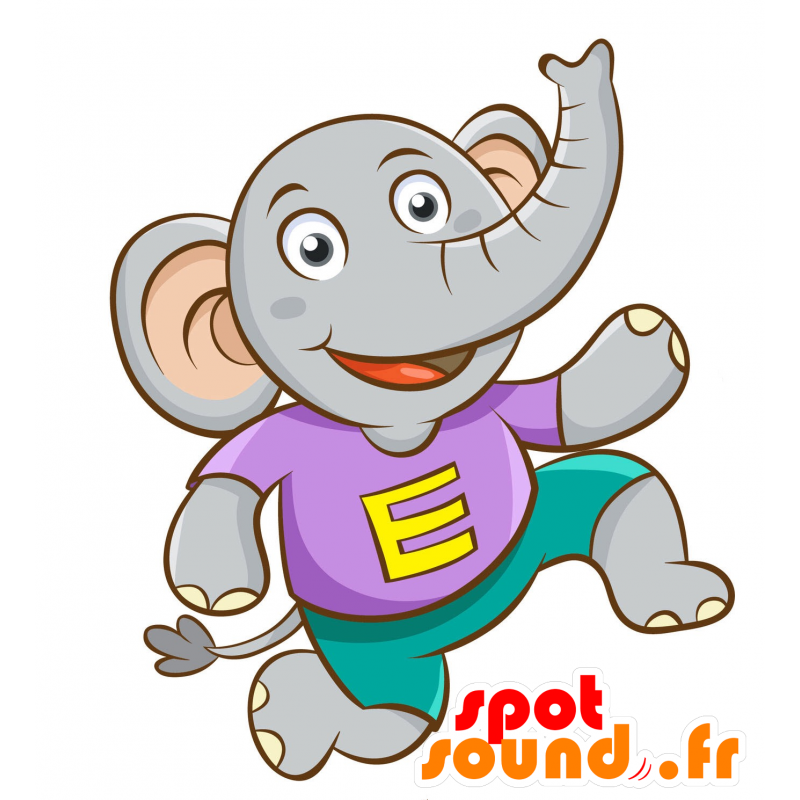 Mascot grå og rosa elefant - MASFR030342 - 2D / 3D Mascots Mascot grå og rosa elefant - MASFR030342 - 2D / 3D Mascots