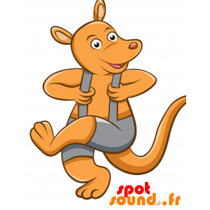 Brun kænguru-maskot, kæmpe og vellykket - Spotsound maskot
