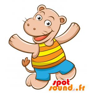 La mascota rosada hipopótamo, gigante y bastante - MASFR030348 - Mascotte 2D / 3D