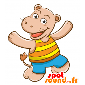 Mascot roze nijlpaard, reuze en mooi - MASFR030348 - 2D / 3D Mascottes