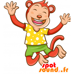 Mascota del mono, chimpancé marrón y amarillento - MASFR030353 - Mascotte 2D / 3D
