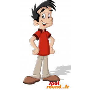 Boy mascotte, adolescente, allegro - MASFR030355 - Mascotte 2D / 3D