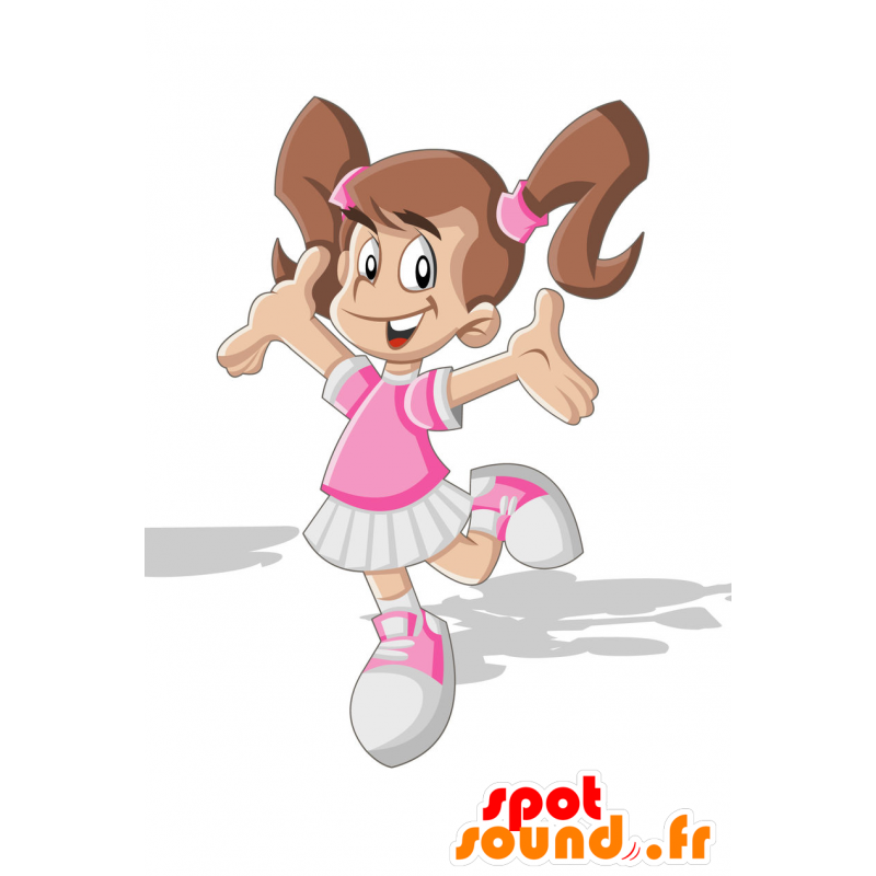 Mascote marrom menina vestida de rosa - MASFR030357 - 2D / 3D mascotes Mascote marrom menina vestida de rosa - MASFR030357 - 2D / 3D mascotes