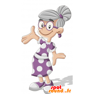 Mascot velha senhora. avó Mascot - MASFR030359 - 2D / 3D mascotes