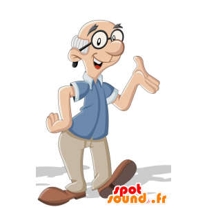 Old man mascot. Mascot walker - MASFR030360 - 2D / 3D mascots