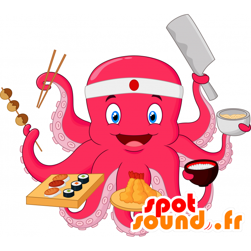 Pulpo rojo estufa mascota, gigante - MASFR030366 - Mascotte 2D / 3D