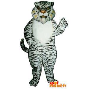 Mascotte de tigre blanc zébré - MASFR007617 - Mascottes Tigre