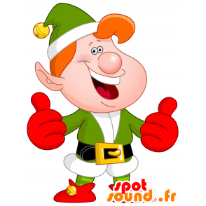 Jule Leprechaun maskot grønn og rød - MASFR030369 - 2D / 3D Mascots