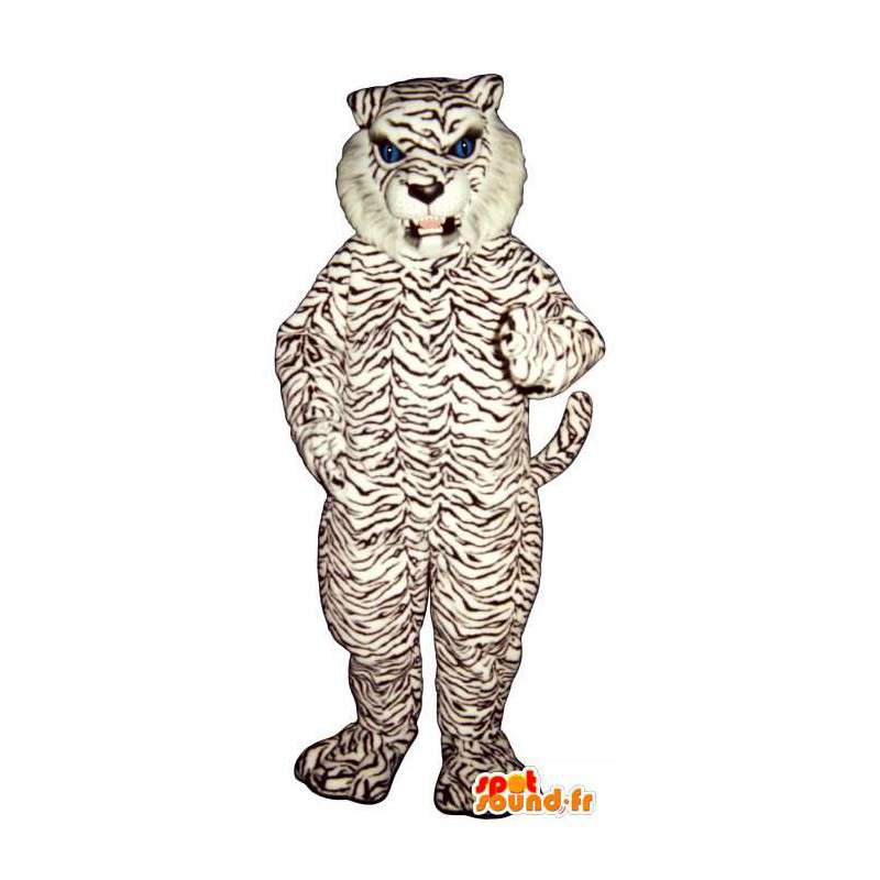 Wit en zwart tijgermascotte - MASFR007619 - Tiger Mascottes