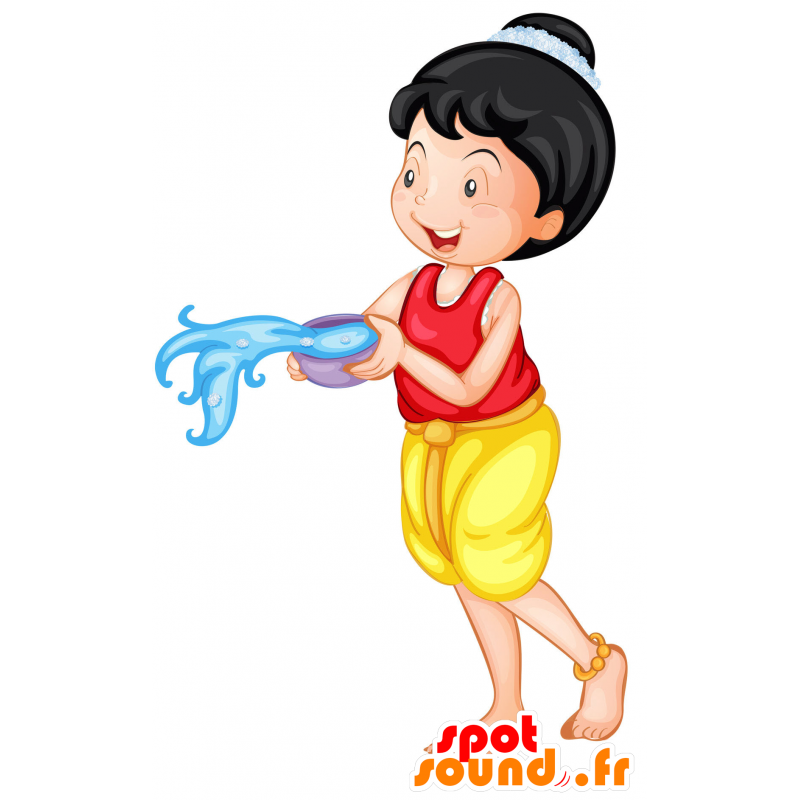 Maskot žena s černými vlasy - MASFR030377 - 2D / 3D Maskoti Maskot žena s černými vlasy - MASFR030377 - 2D / 3D Maskoti