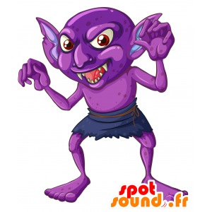 Mascote monstro roxo. mascote estrangeira - MASFR030380 - 2D / 3D mascotes