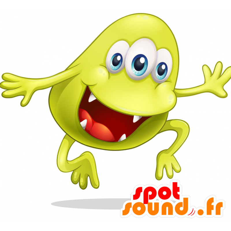 Mascotte de gros monstre jaune, amusant et original - MASFR030382 - Mascottes 2D/3D