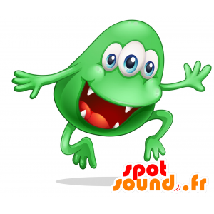 Mascota monstruo verde con una boca grande - MASFR030383 - Mascotte 2D / 3D