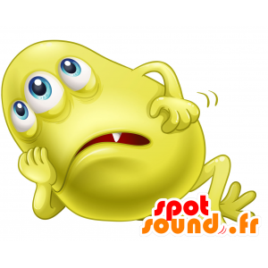 Mascot grande mostro giallo con aria cattiva e divertente - MASFR030384 - Mascotte 2D / 3D