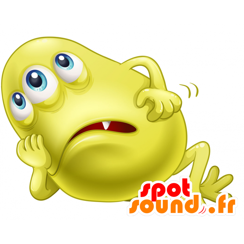 Mascot große gelbe Monster mit schlechter Luft und Spaß - MASFR030384 - 2D / 3D Maskottchen