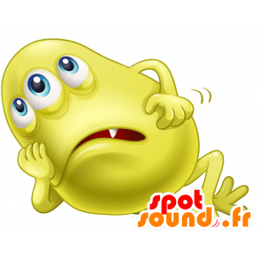 Mascot große gelbe Monster mit schlechter Luft und Spaß - MASFR030384 - 2D / 3D Maskottchen