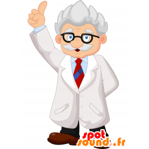 Mascot homem de bigode de idade. Prof. Mascot - MASFR030390 - 2D / 3D mascotes