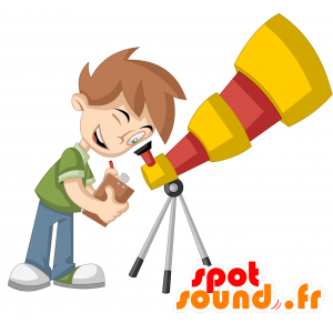 Mascot van weinig blonde jongen draagt ​​een kleurrijke outfit - MASFR030393 - 2D / 3D Mascottes