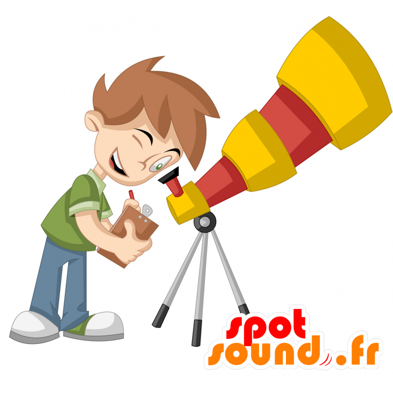 Mascot of little blond boy wearing a colorful outfit - MASFR030393 - 2D / 3D mascots