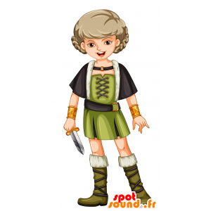 Mascotte de fillette en tenue de pirate - MASFR030395 - Mascottes 2D/3D