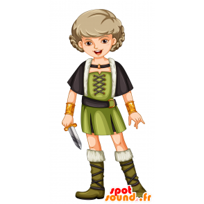 Mascotte de fillette en tenue de pirate - MASFR030395 - Mascottes 2D/3D